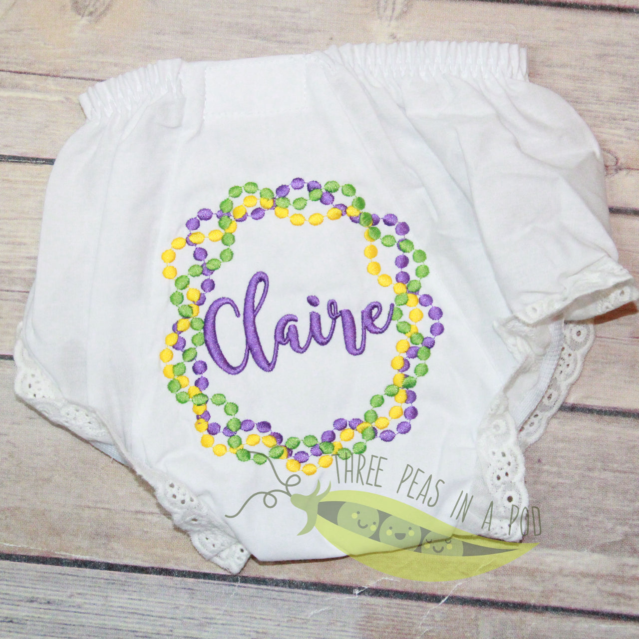 Mardi Gras Monogrammed Bloomers