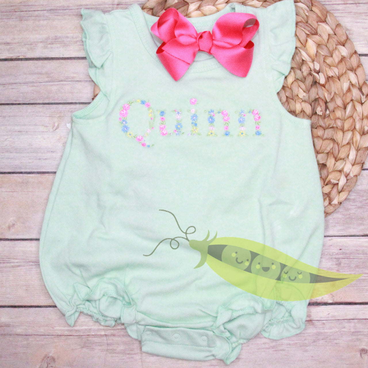 Monogrammed Floral Bubble