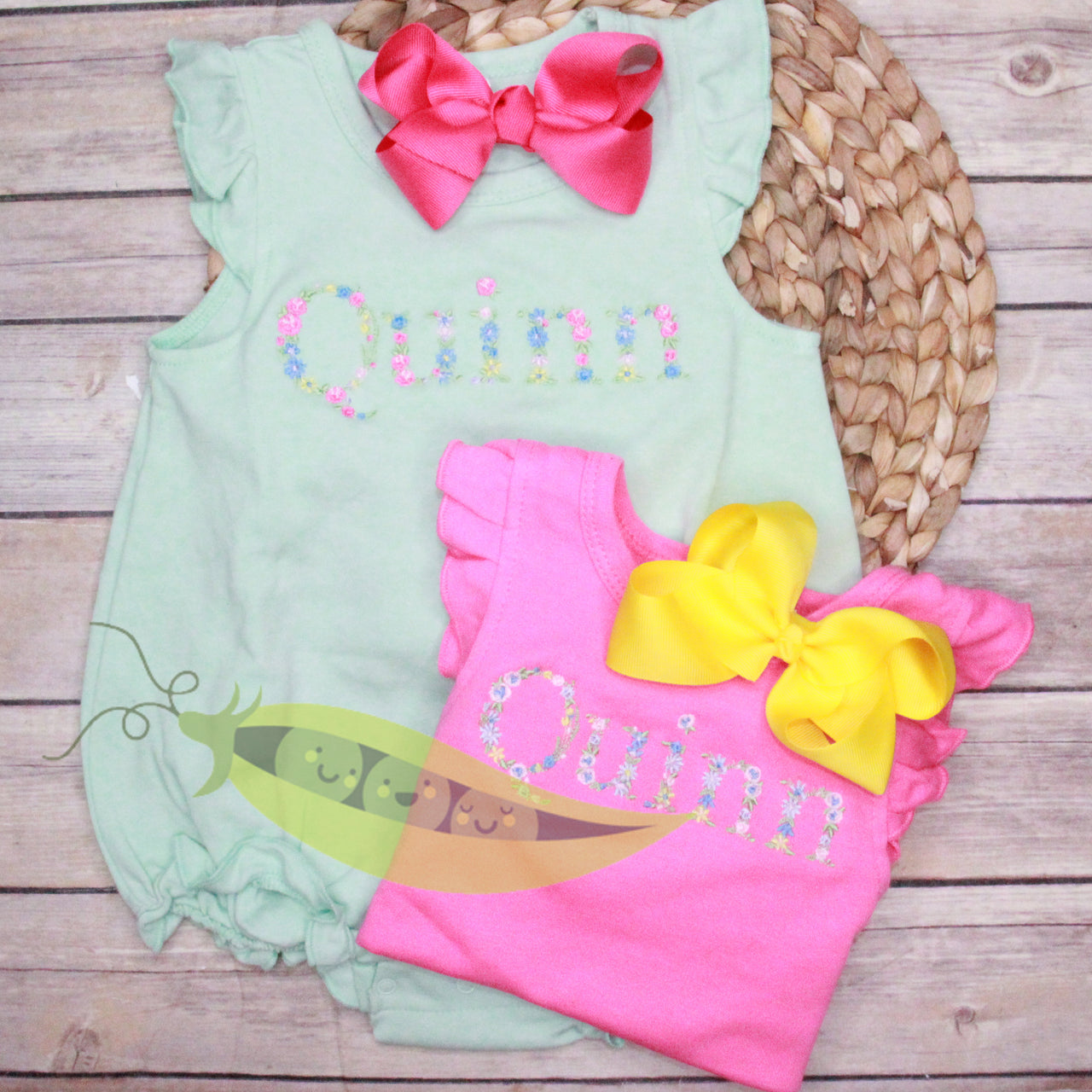 Monogrammed Floral Bubble