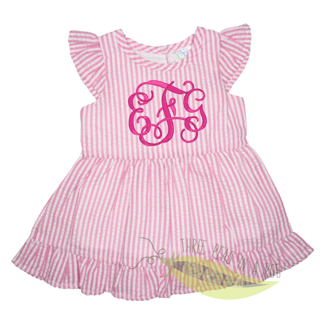 Dress - Pink Chunky Seersucker