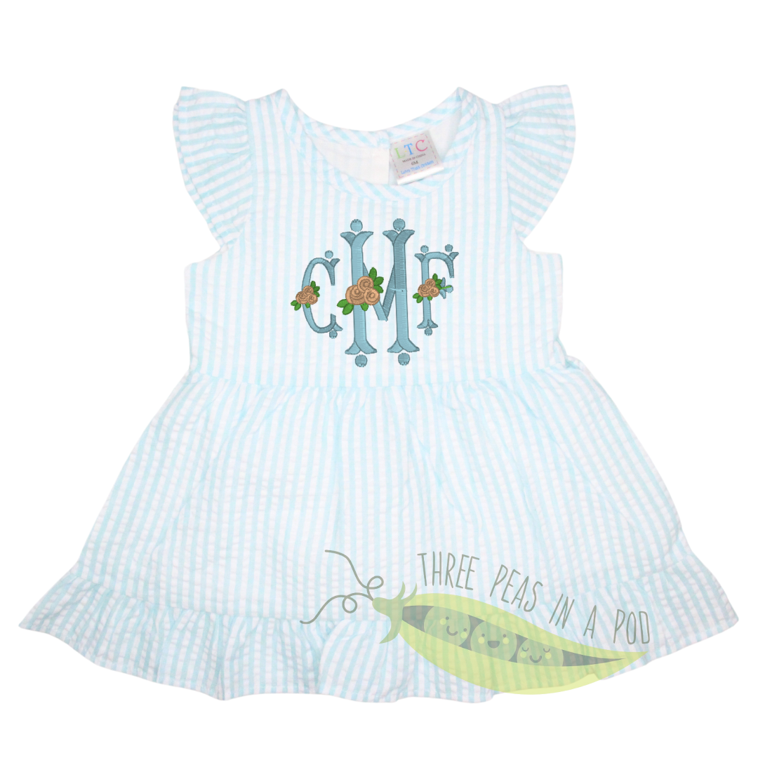 Dress - Mint Chunky Seersucker