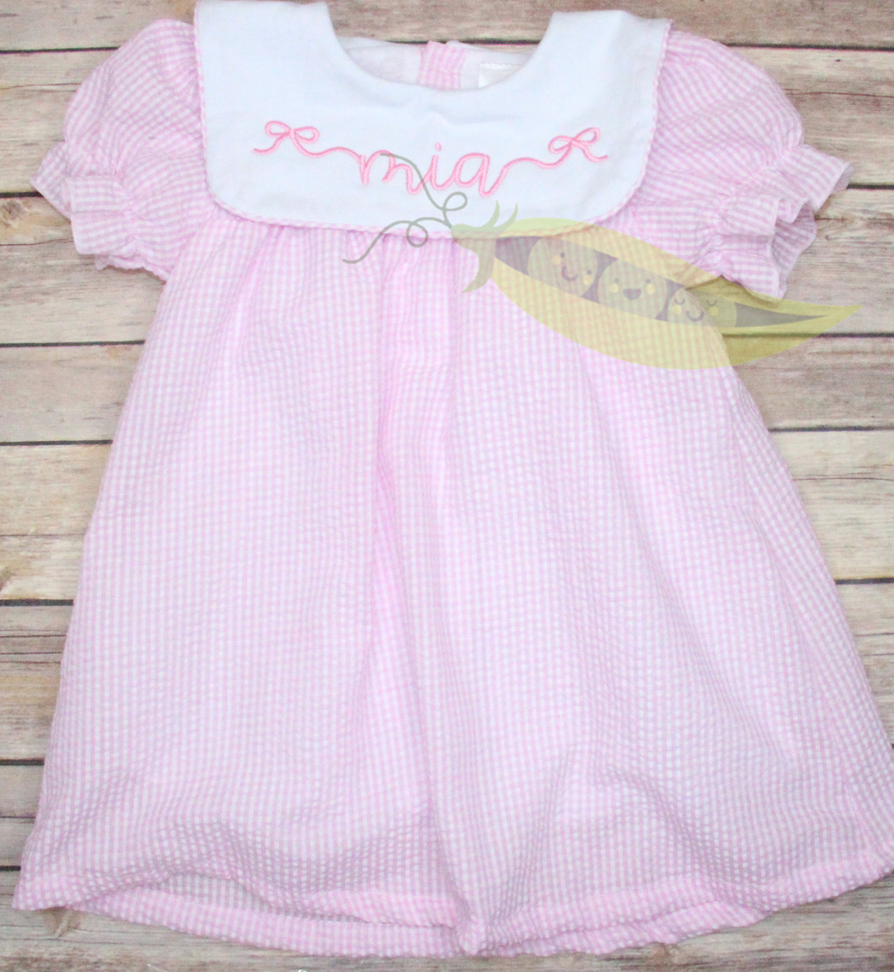 Monogrammed Gingham Bib Dress