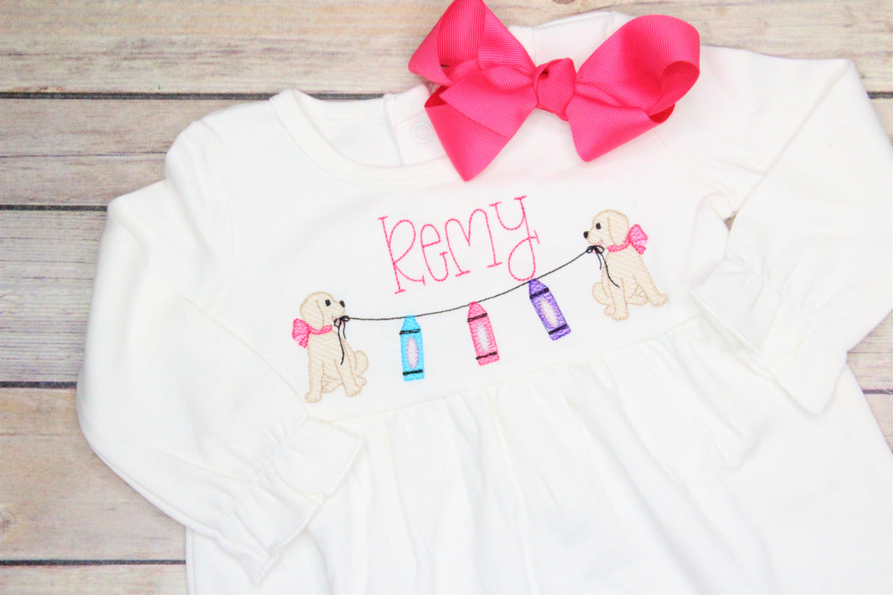 Pups with Crayon Bunting