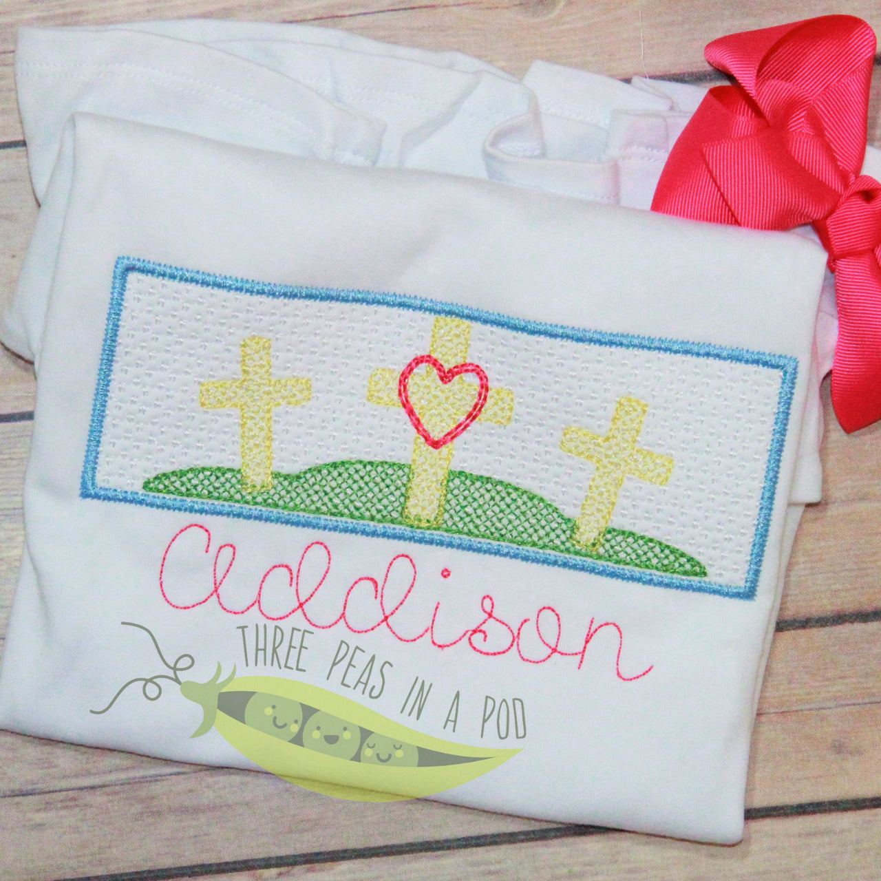 Faux Smock Crosses with Heart