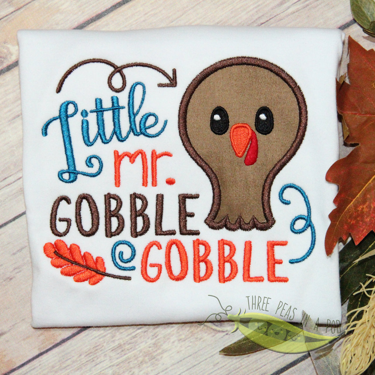 Mr Gobble Gobble Turkey Embroidery Design