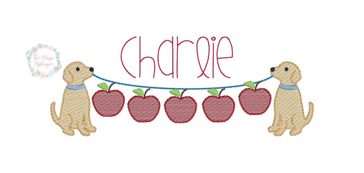 Pups with Apples Bunting