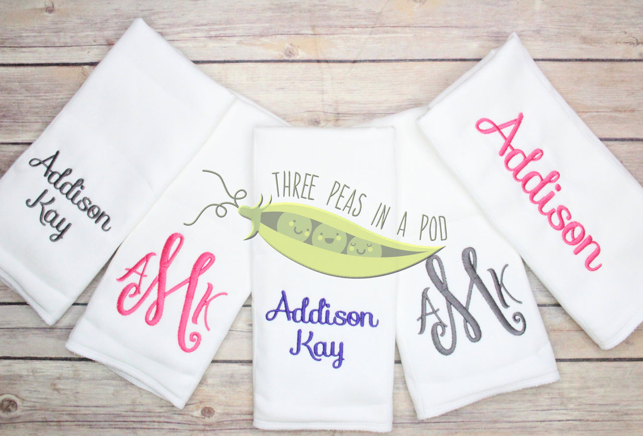 Monogrammed Burp Cloths