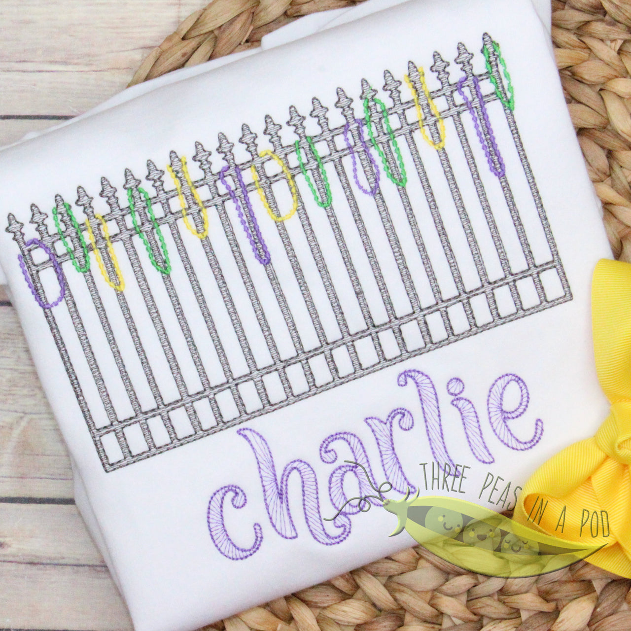 Mardi Gras Beads on Fence