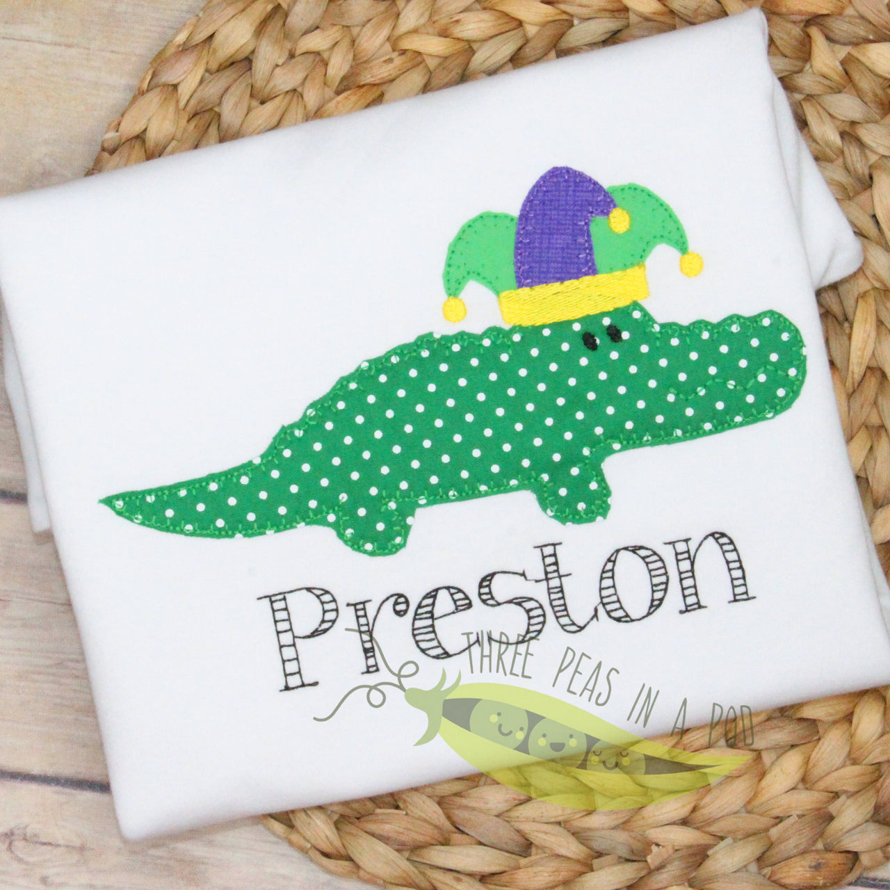 Mardi Gras Gator with Jester Hat