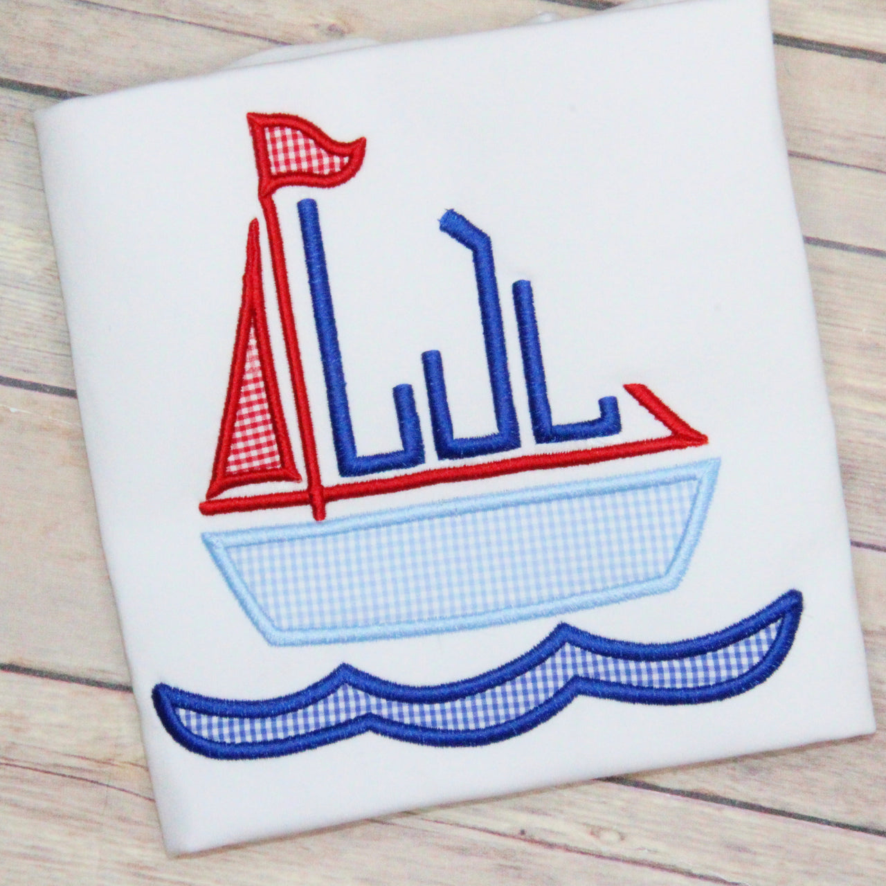 Sailboat Monogram Applique