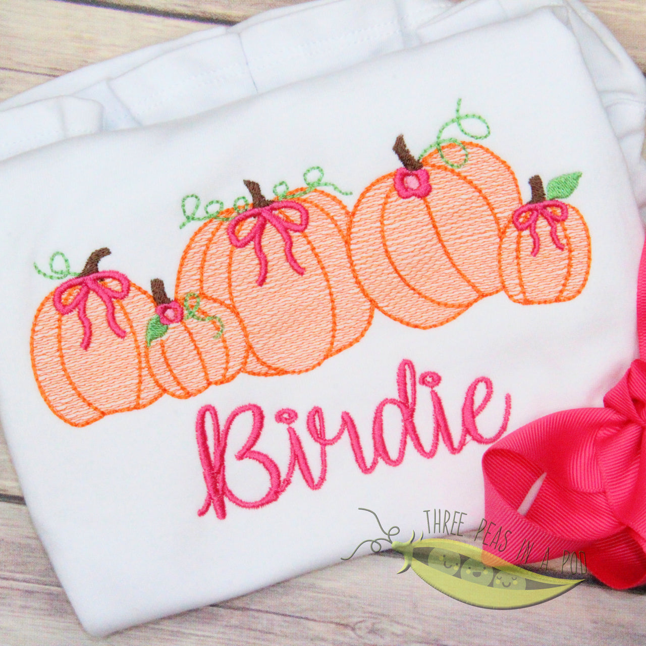 Row of Pumpkins with Bows