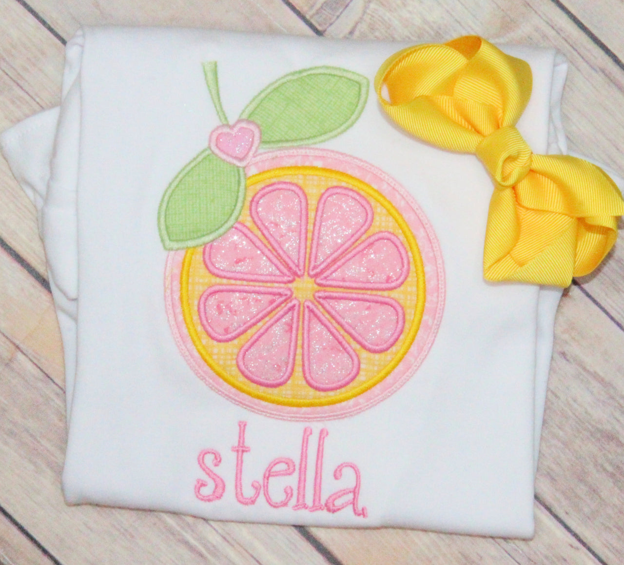 Pink Lemon Embroidery Design