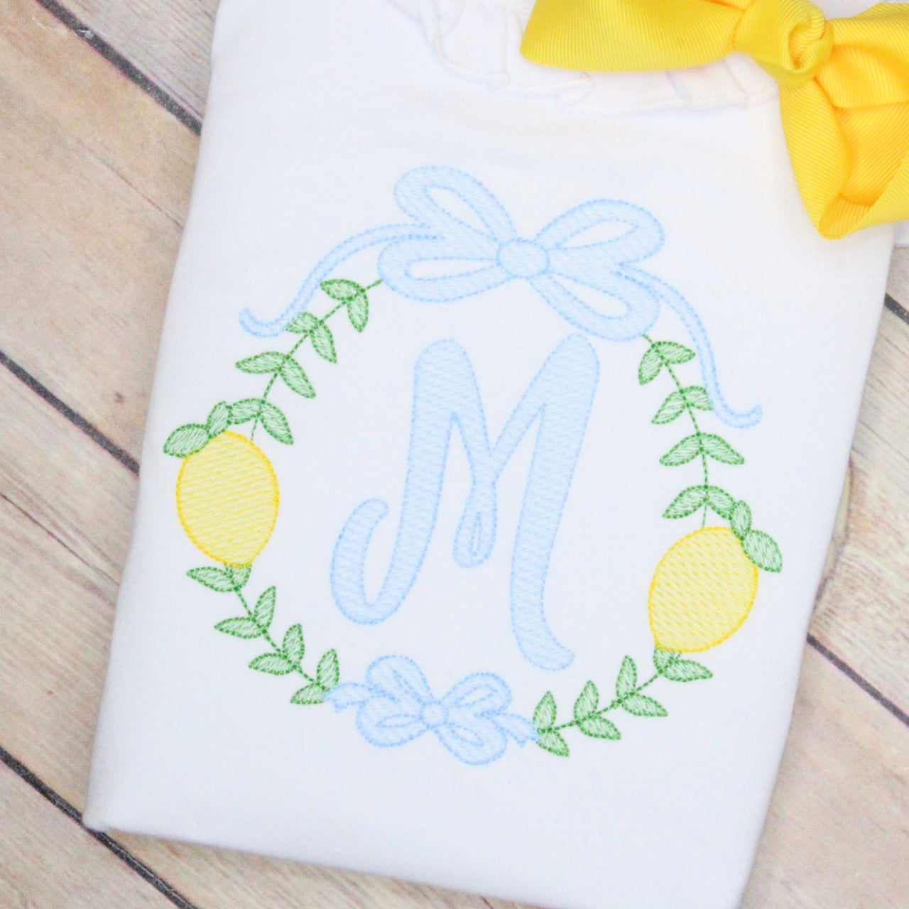 Preppy Lemon Frame Embroidery Design