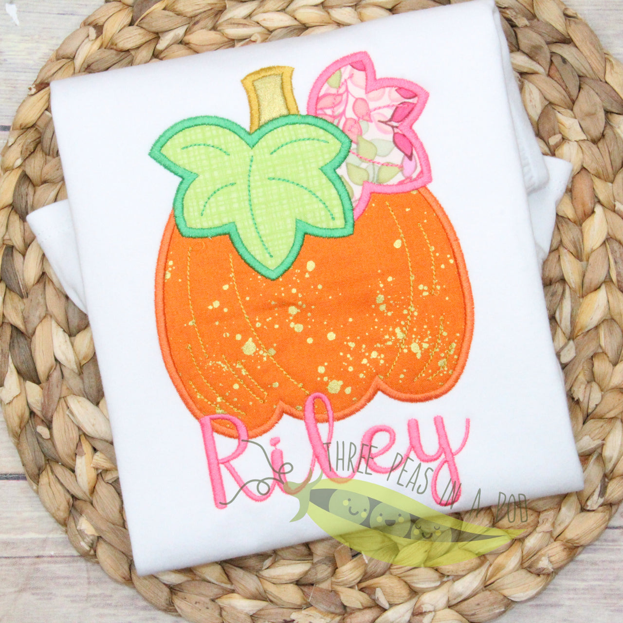 Pretty Pumpkin with Leaves