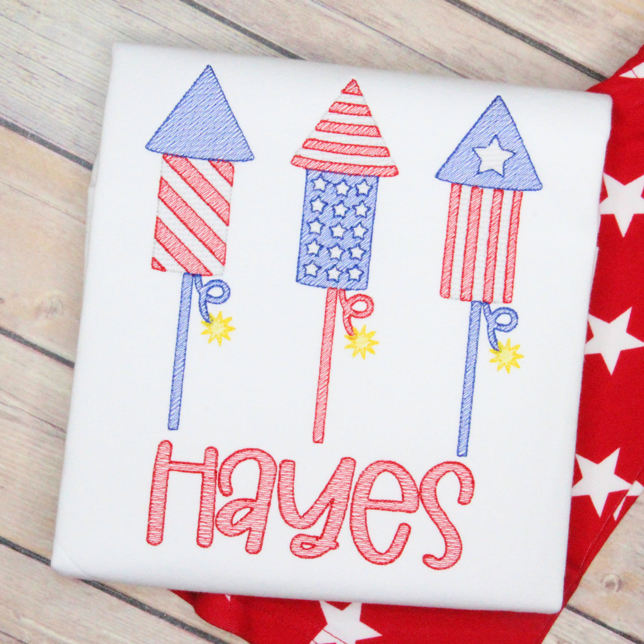 Firework Trio Embroidery Design