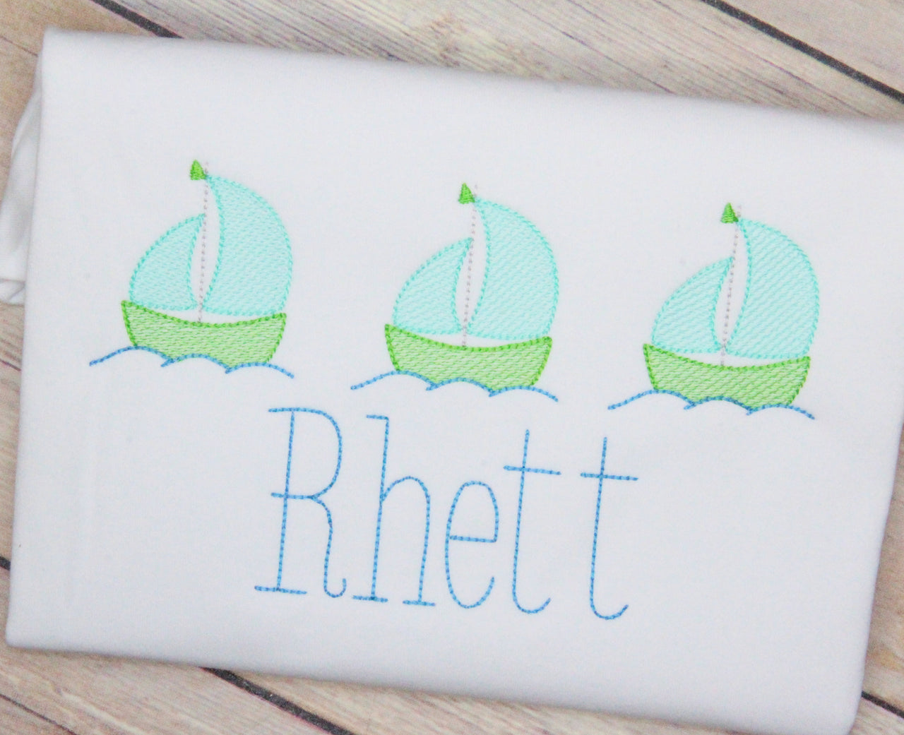 Sailboat Trio Embroidery Design