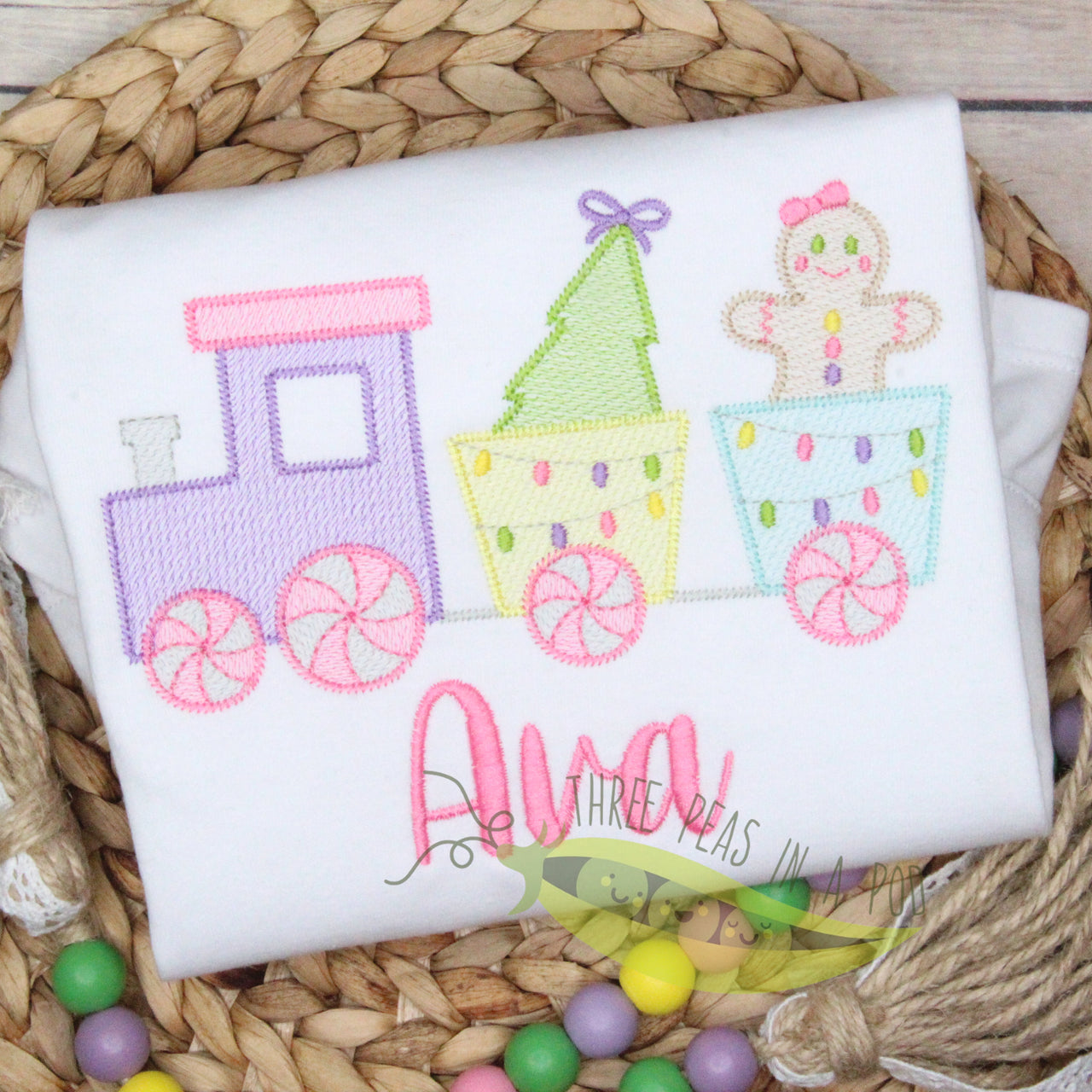 Girl Christmas Train