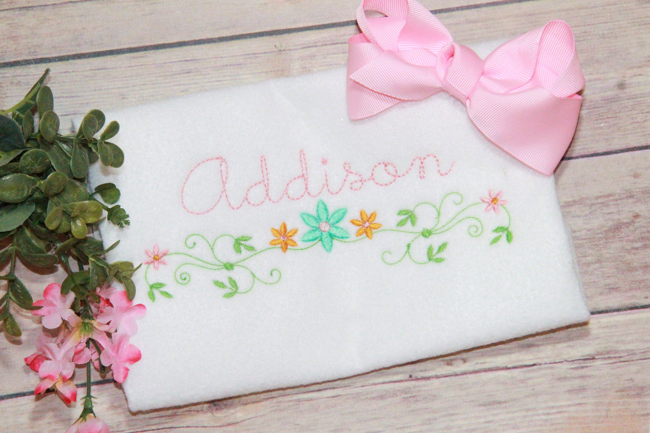 Dainty Floral Embroidery Design