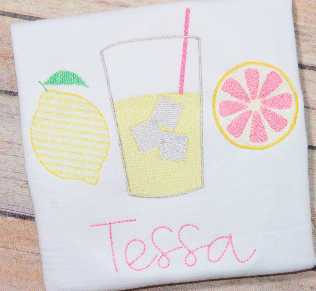 Pink Lemonade Embroidery Design