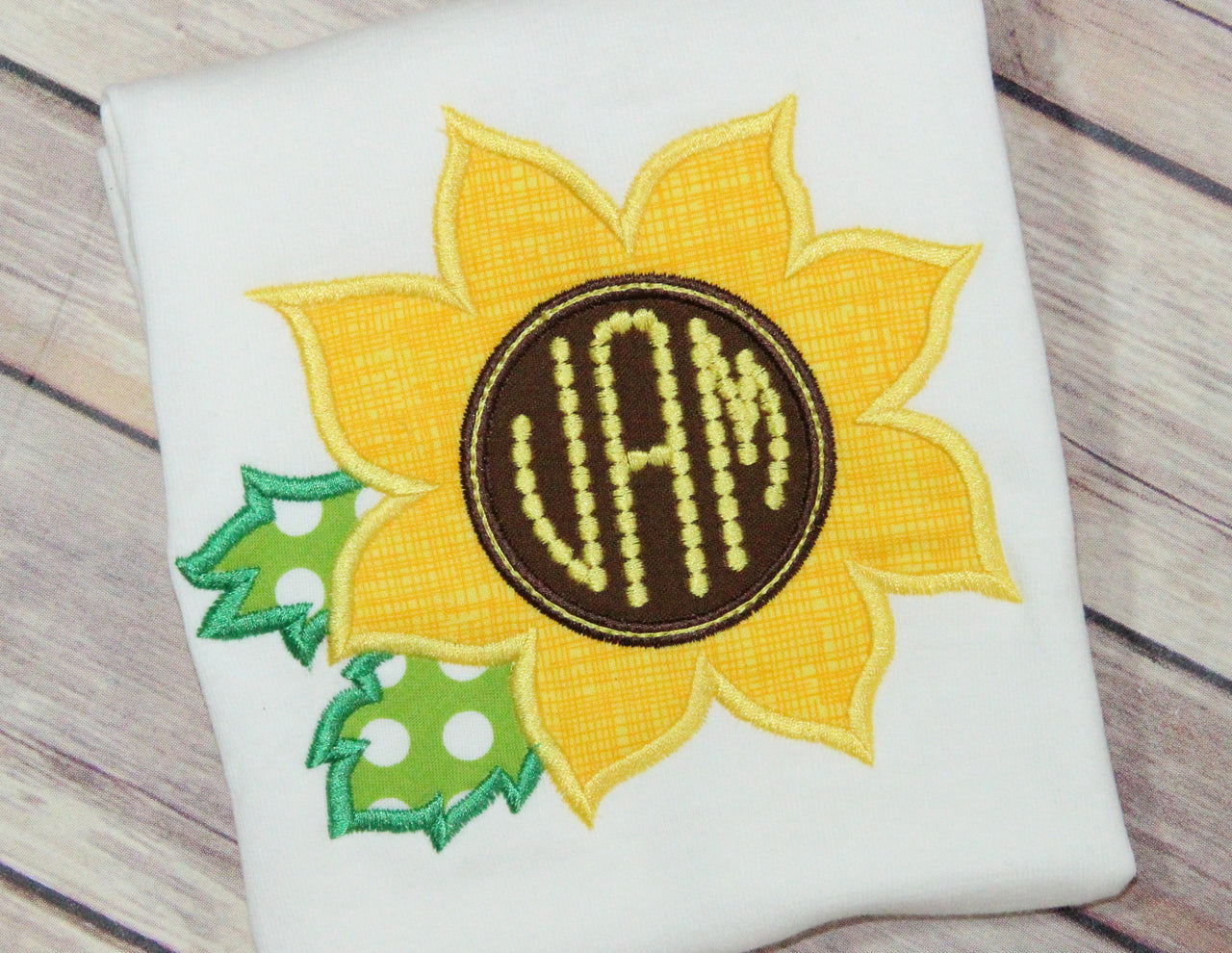 Monogram Sunflower Embroidery Design