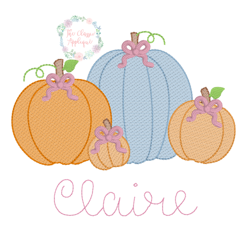 Pretty Pumpkins with Bow