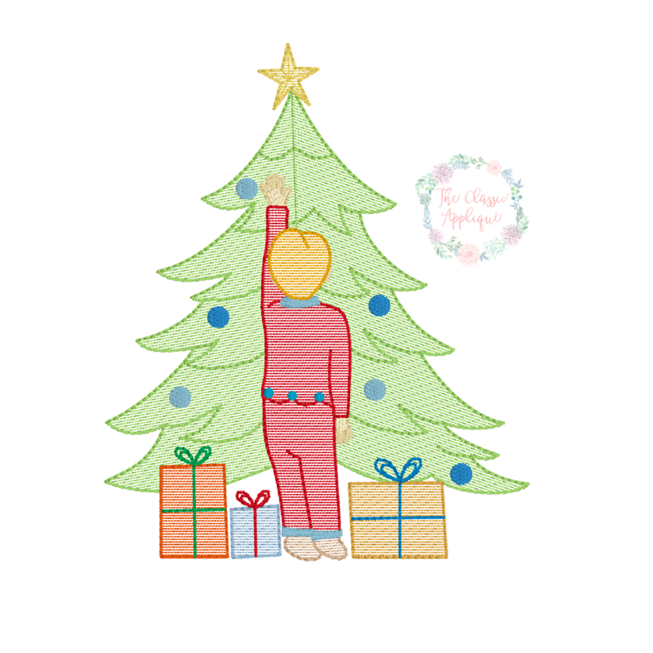 Boy Decorating Tree