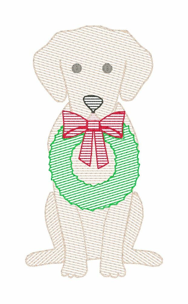 Dog with Christmas Wreath