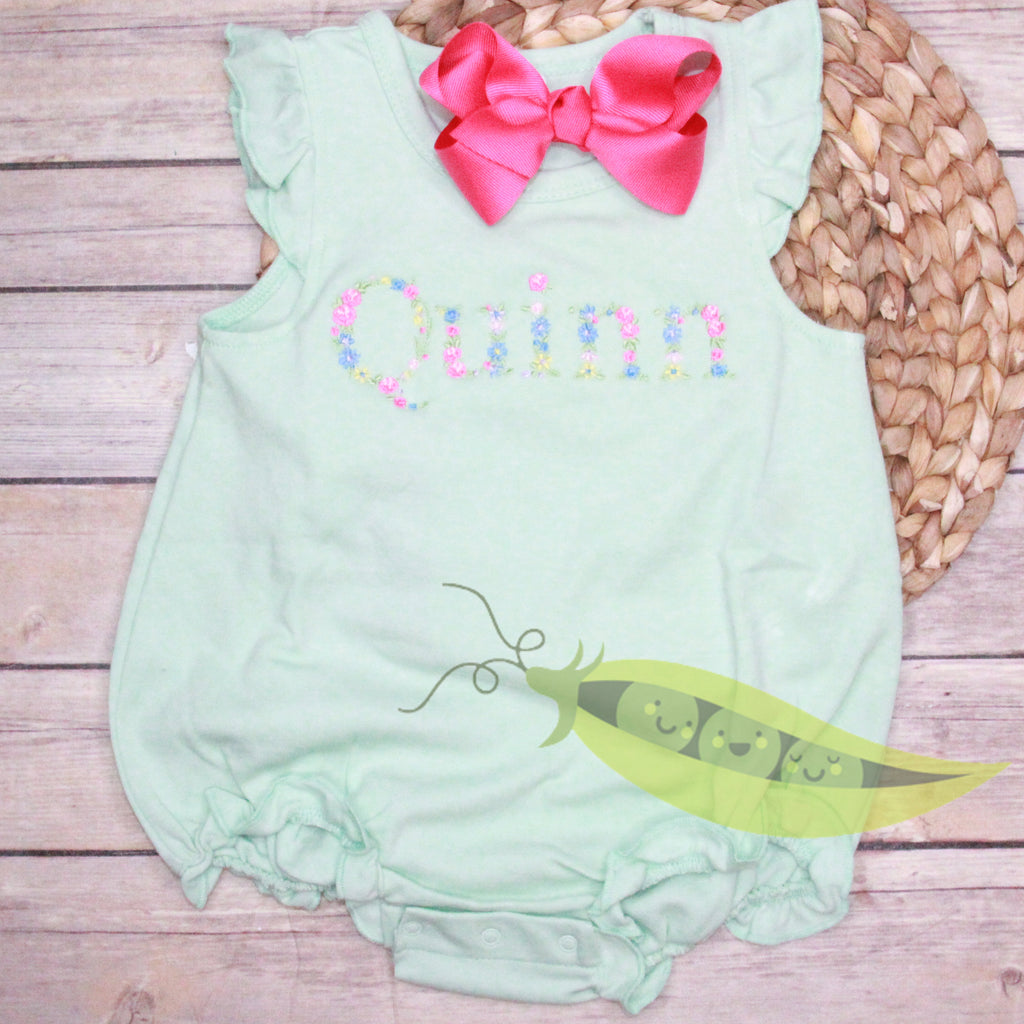 Monogrammed Floral Bubble