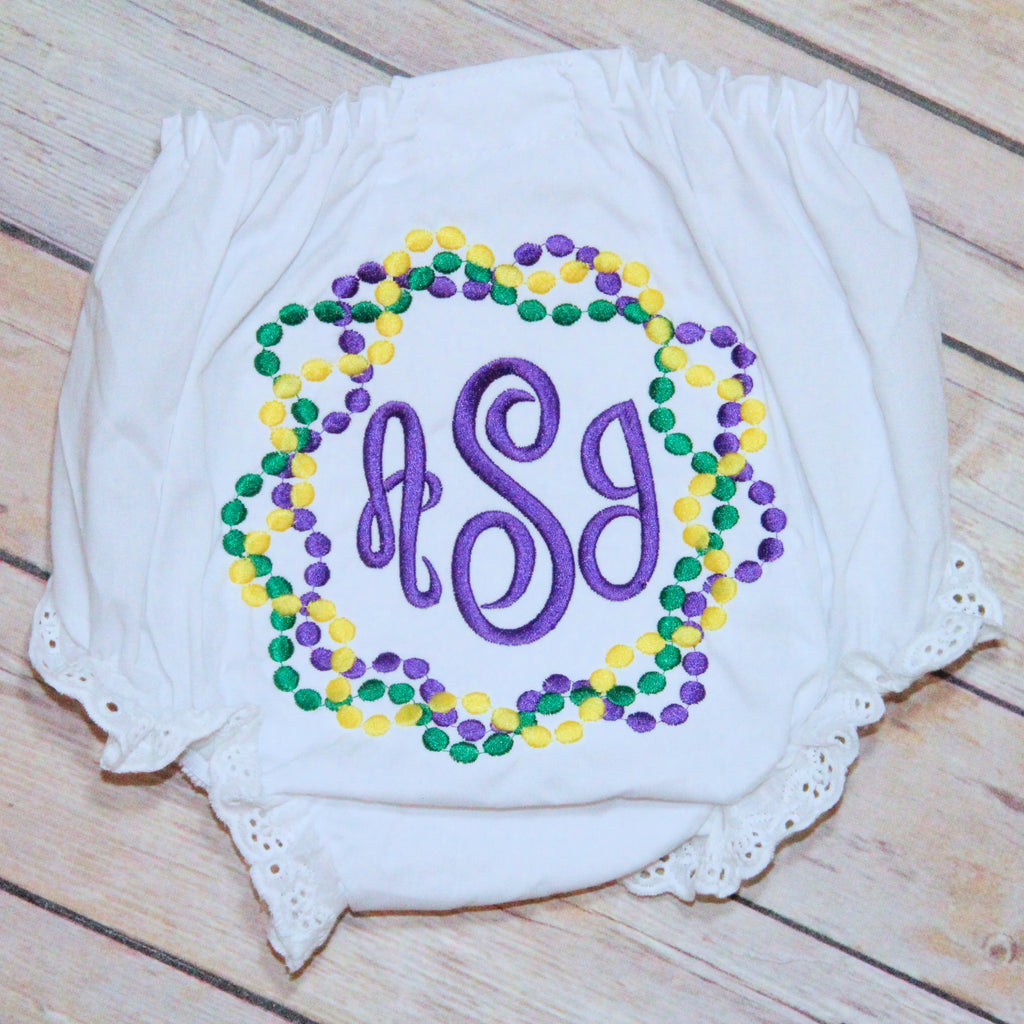 Mardi Gras Monogrammed Bloomers