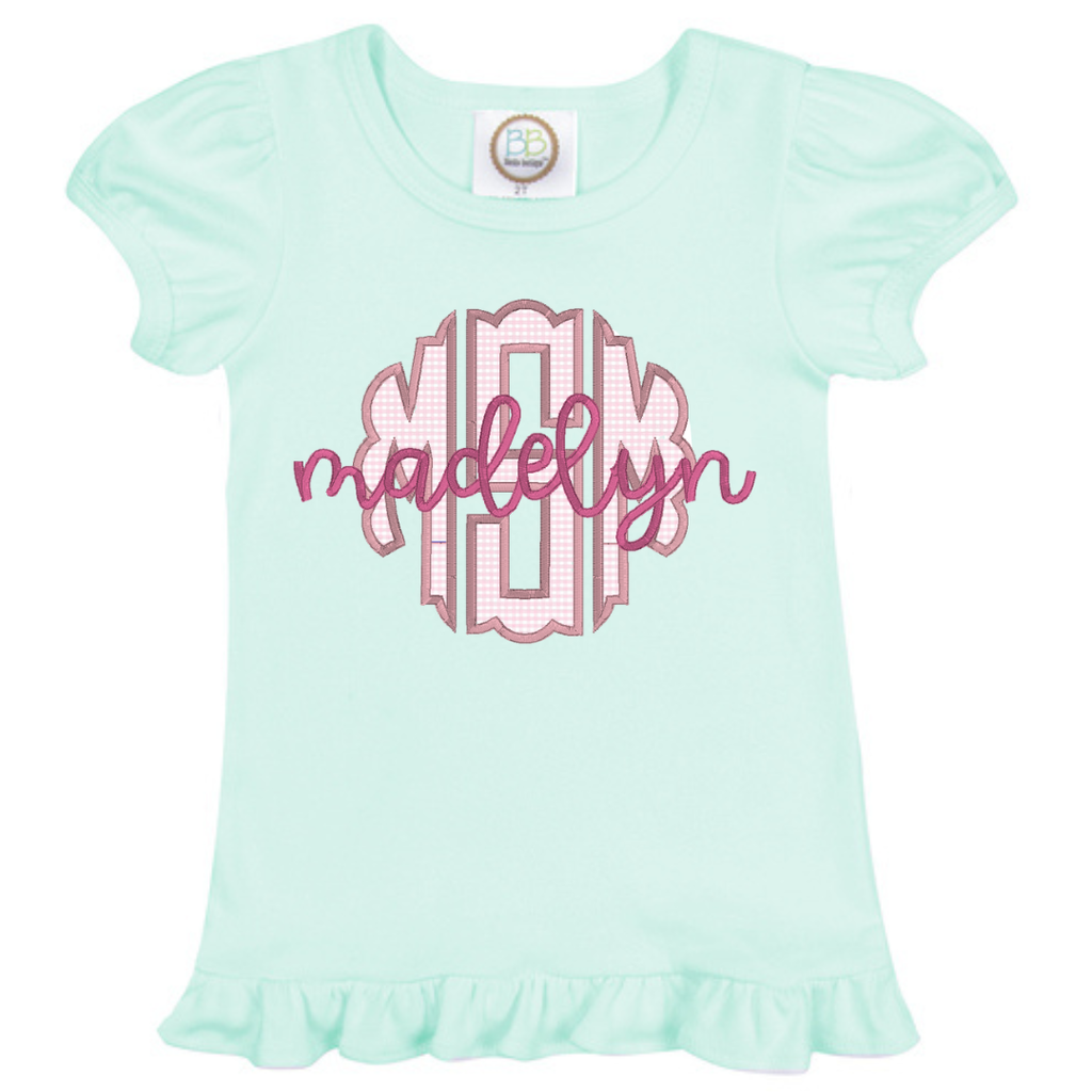 Mint and Pink Girly Applique