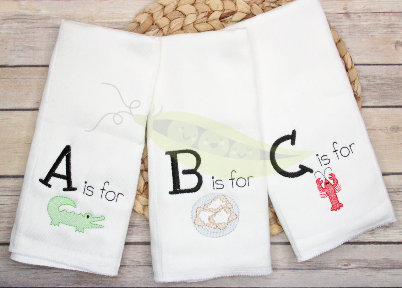 ABC NOLA Burp Cloth Gift Set