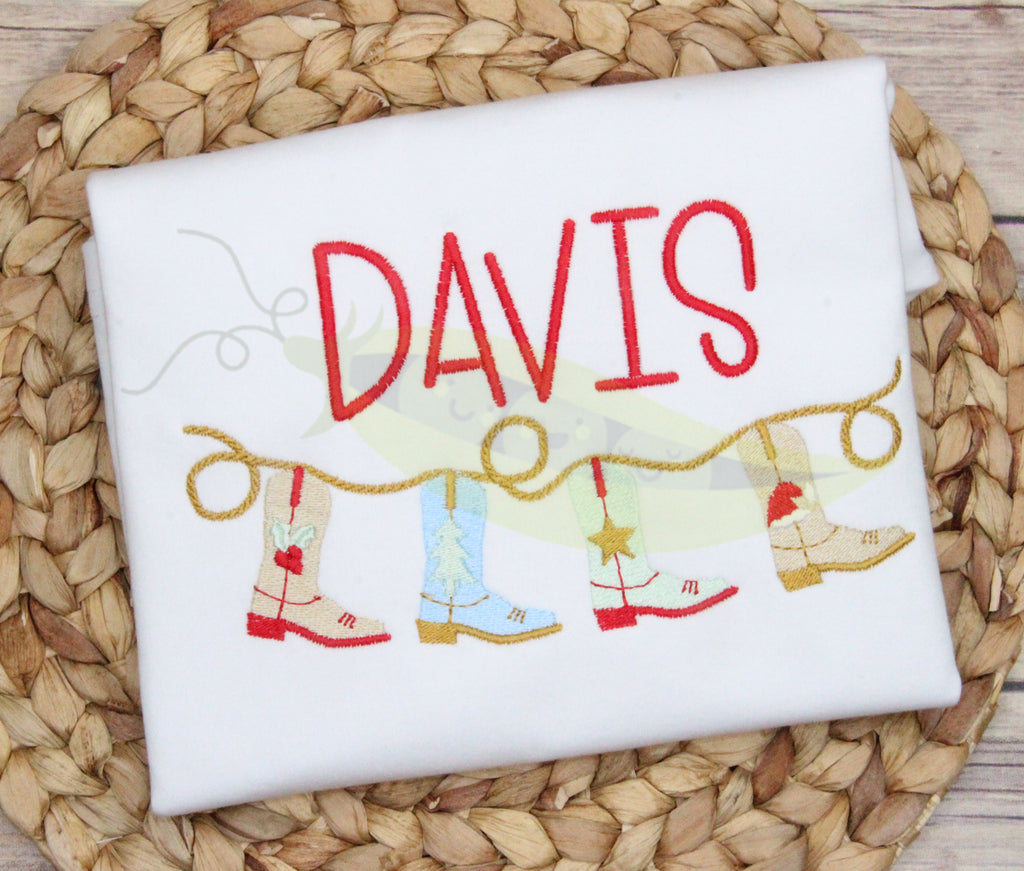 Christmas Cowboy Stockings Swag