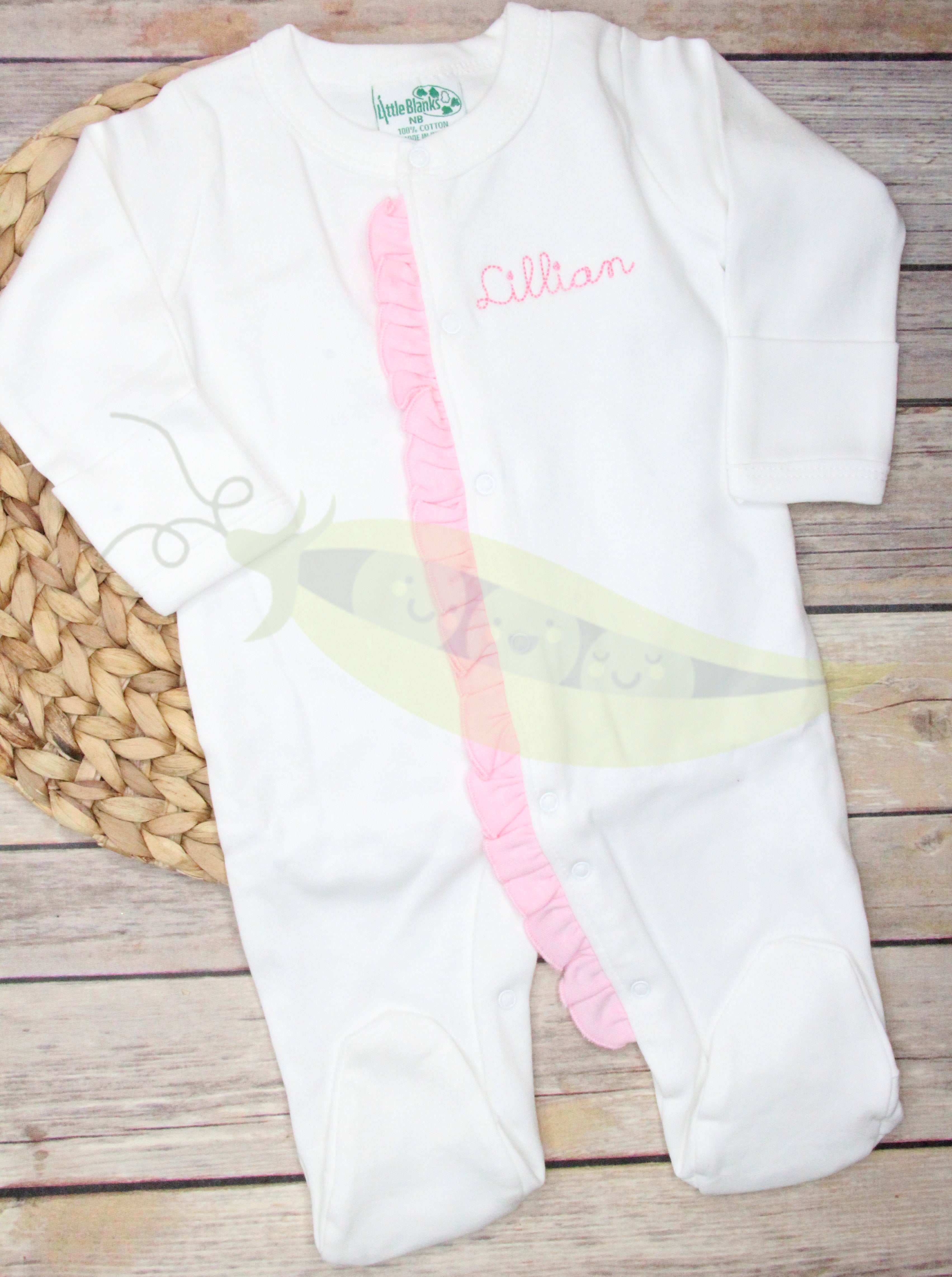 Baby Ruffle Trim Footie