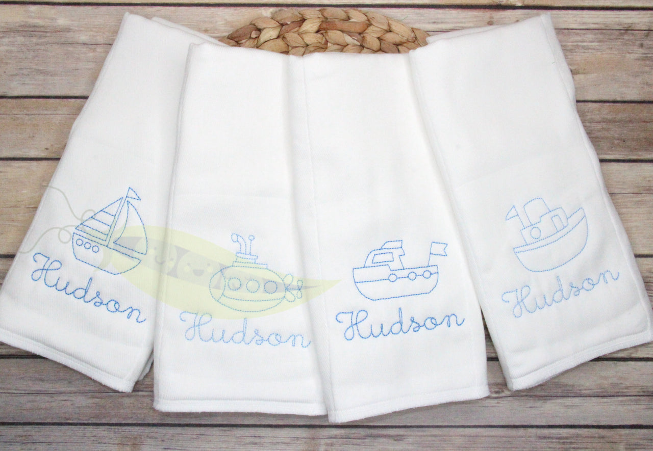 Boats Burp Cloth Set