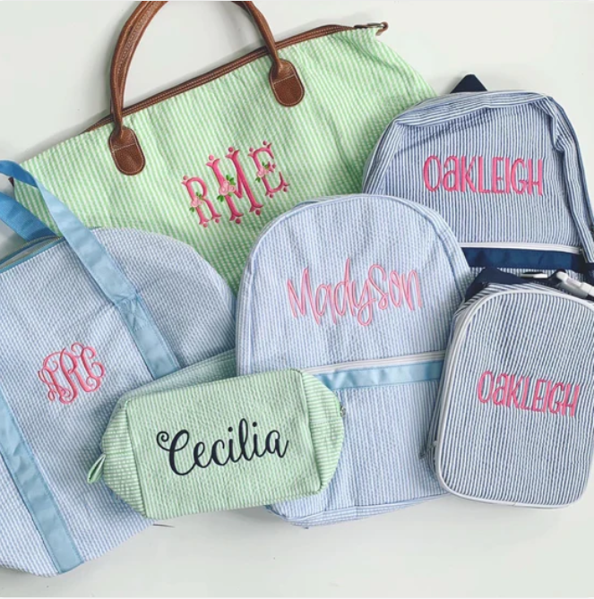 Seersucker Weekender Bag