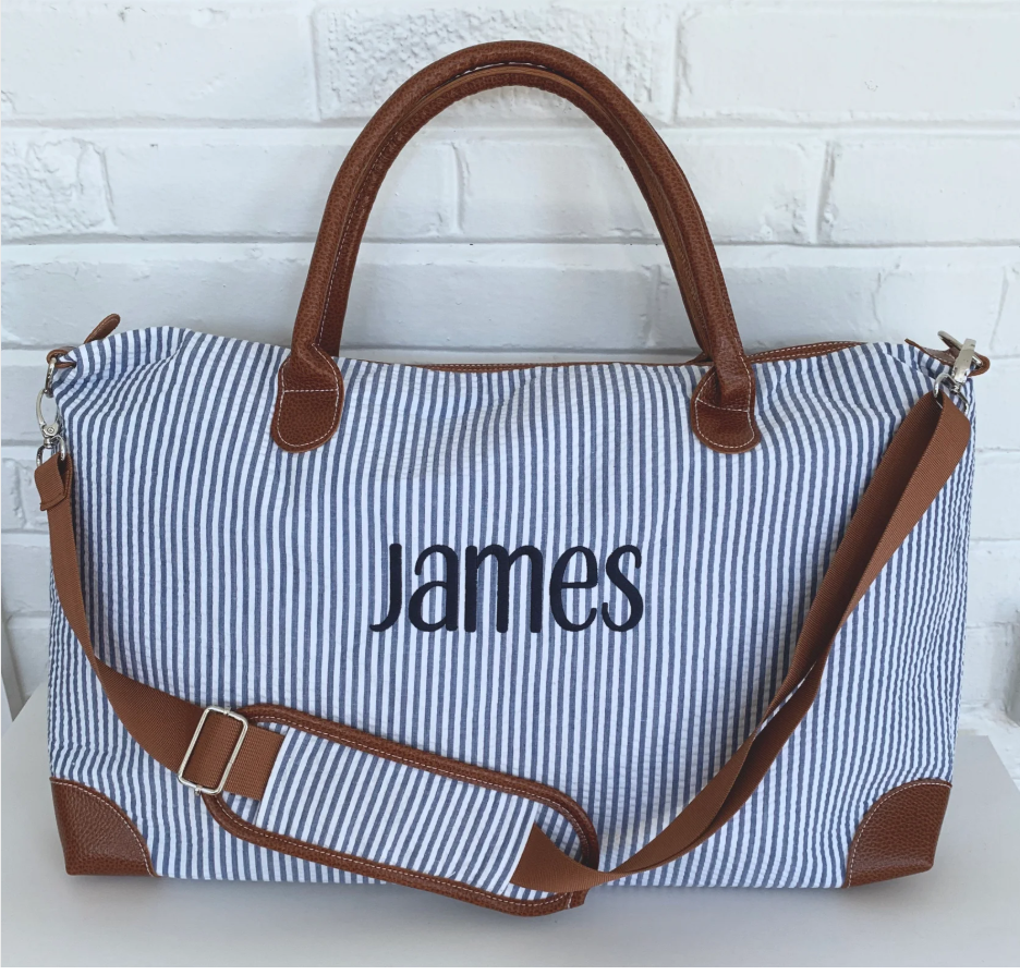 Seersucker Weekender Bag