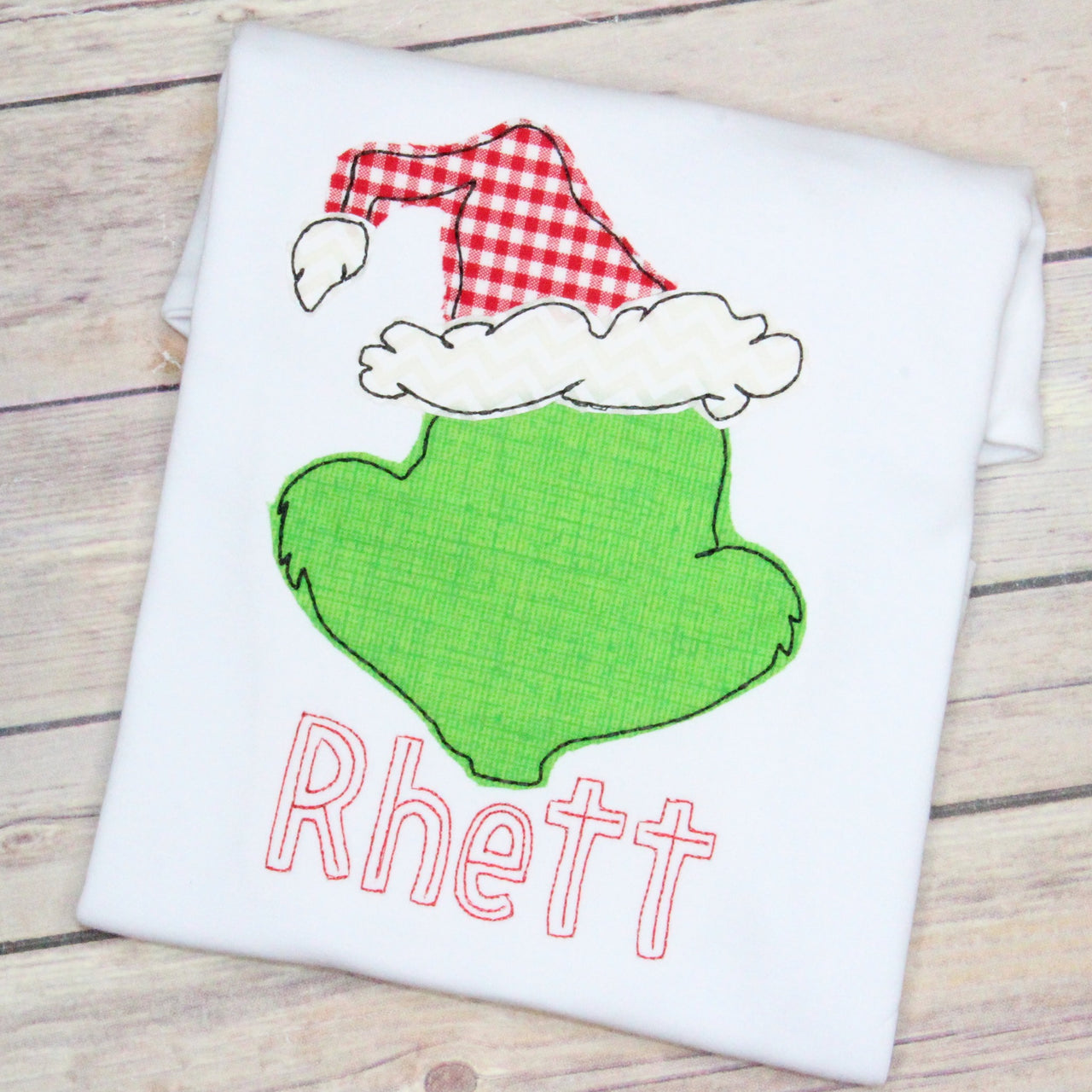 Mean Green One with Santa Hat