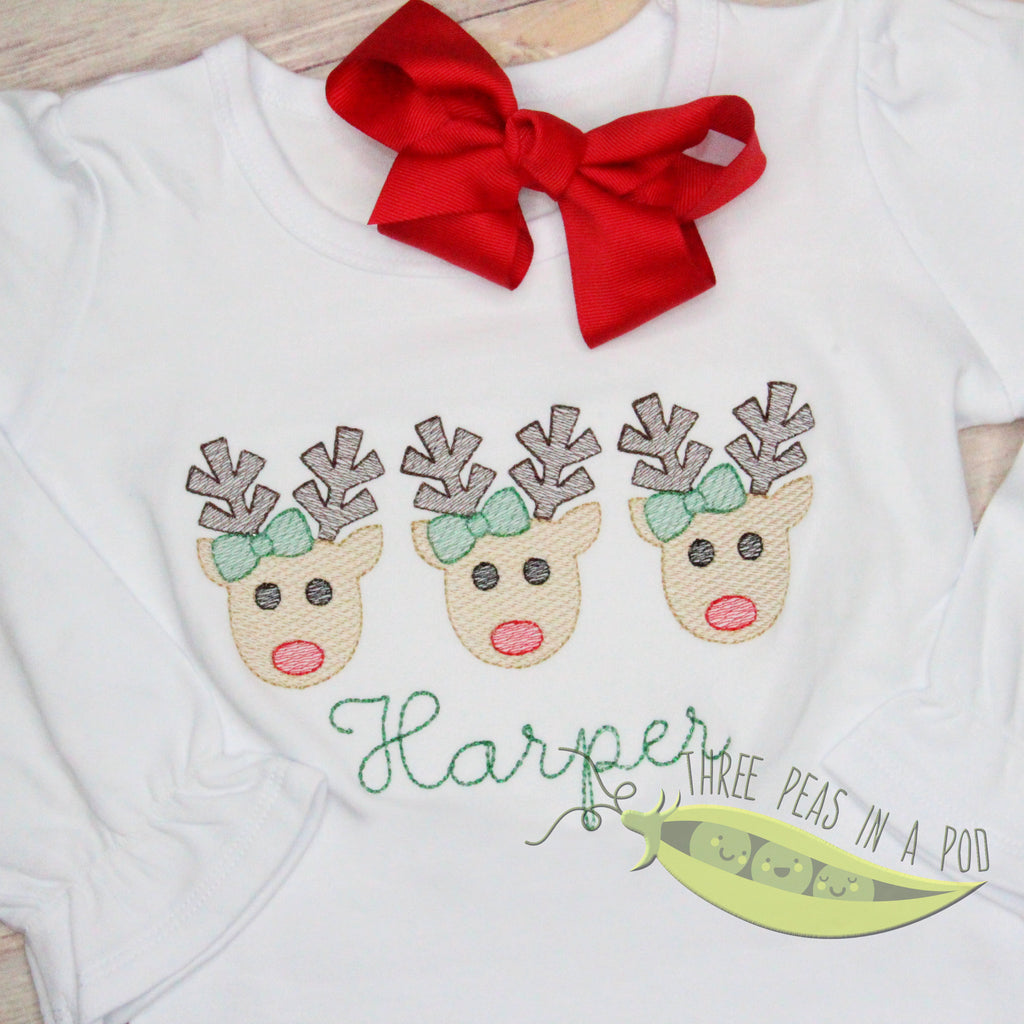 Christmas Reindeers with Bow