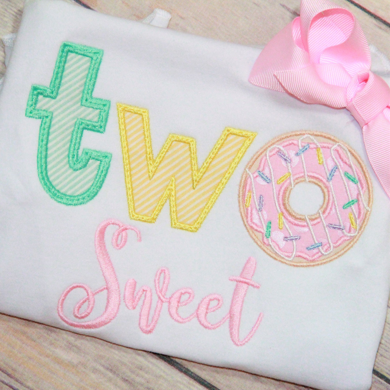 TWO Sweet Donut Birthday Applique Design