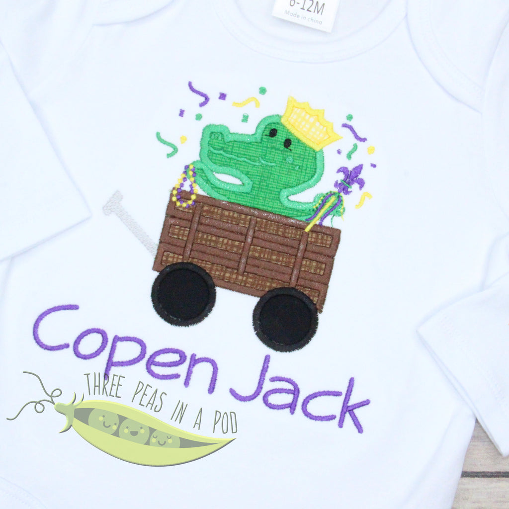 Mardi Gras Parade Gator in Wagon