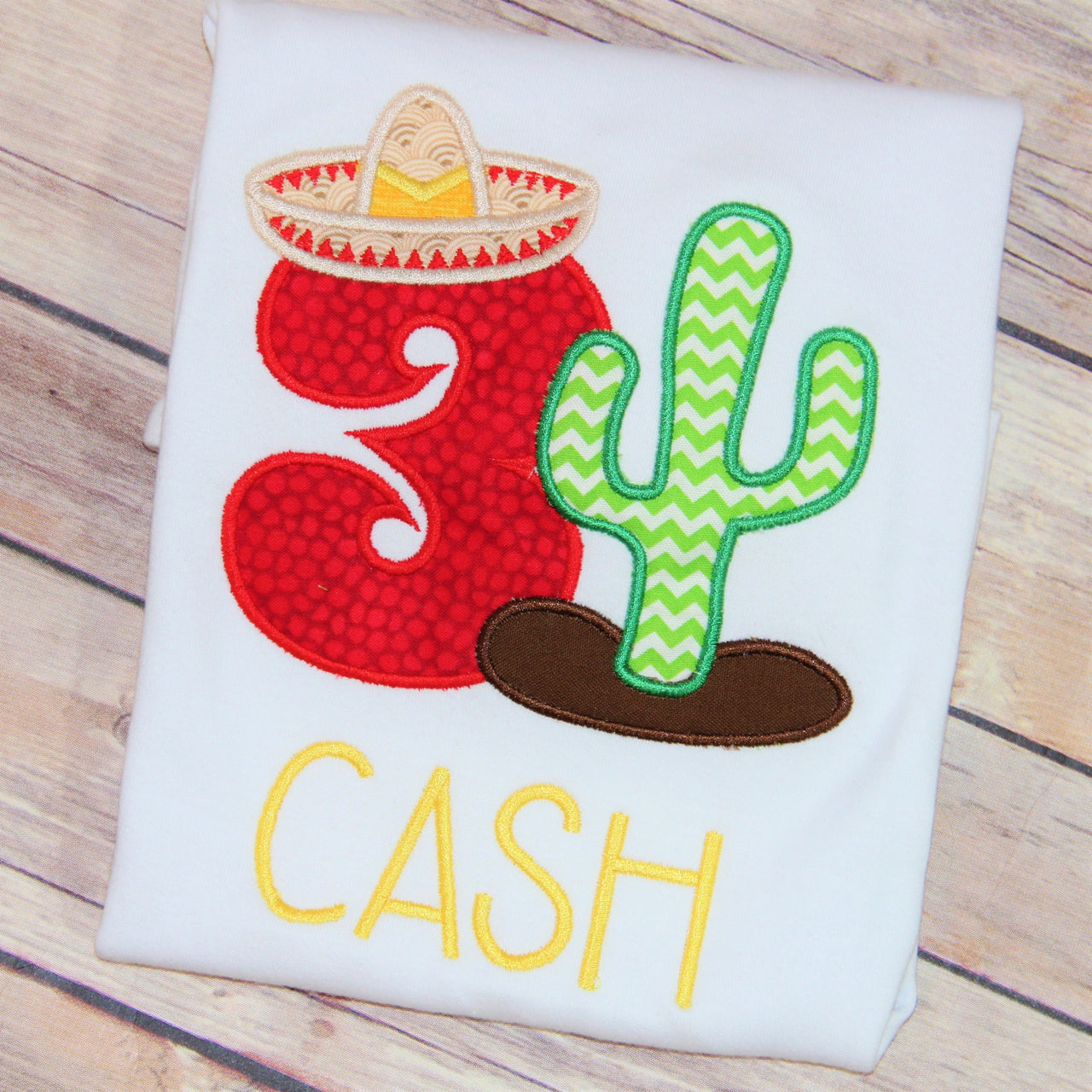 Cactus Fiesta Birthday Applique Design