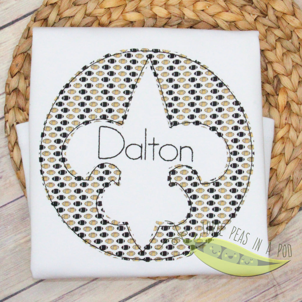 Black and Gold Football Fleur De Lis