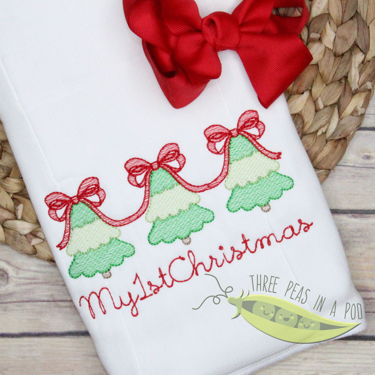 Christmas Tree Trio with Swag Bow