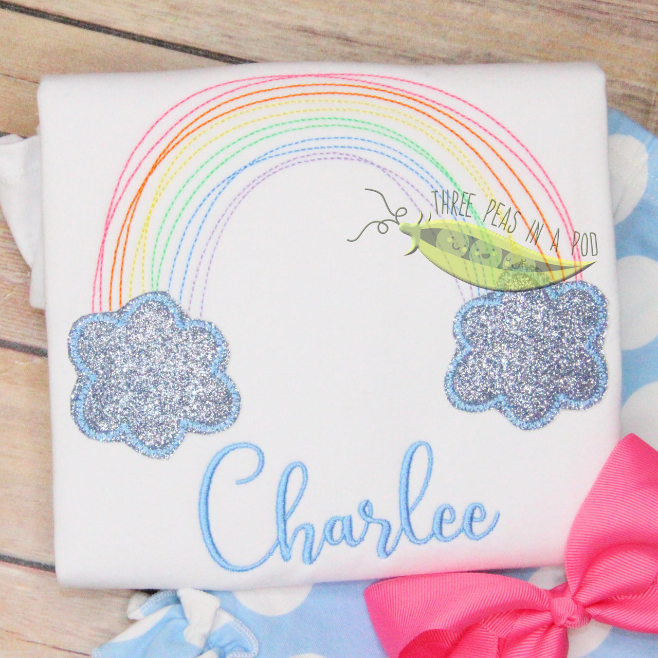 Vintage Glitter Rainbow Embroidery