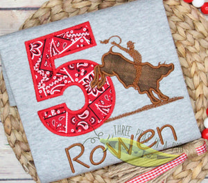 Bull Rider Rodeo Birthday Shirt