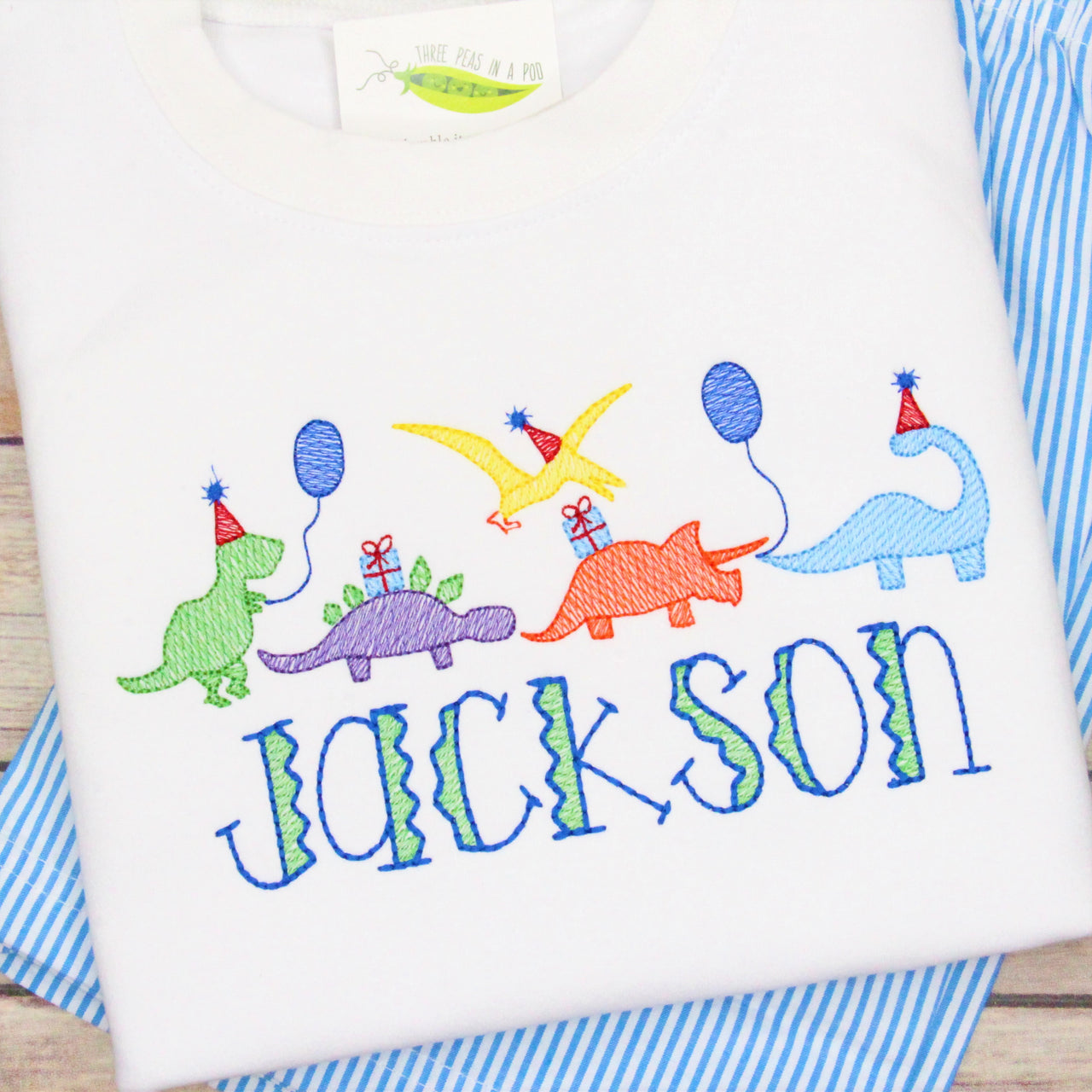 Birthday Dinosaurs Applique Design