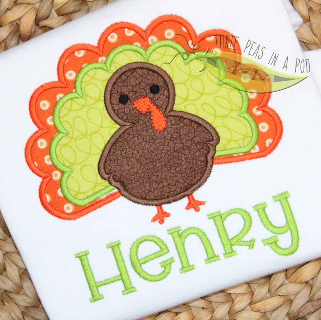 Bright Turkey Applique Design
