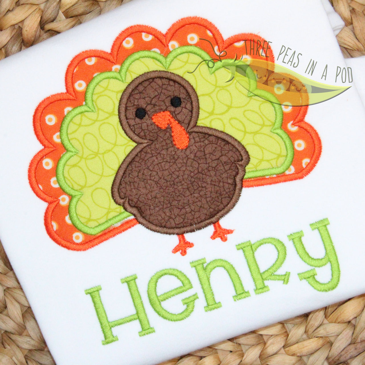 Bright Turkey Applique Design