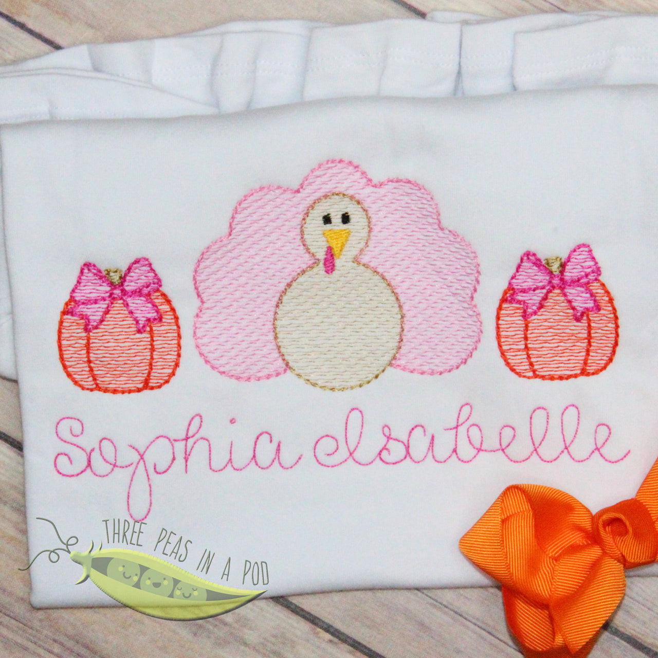 Turkey and Pumpkin Trio with Bow
