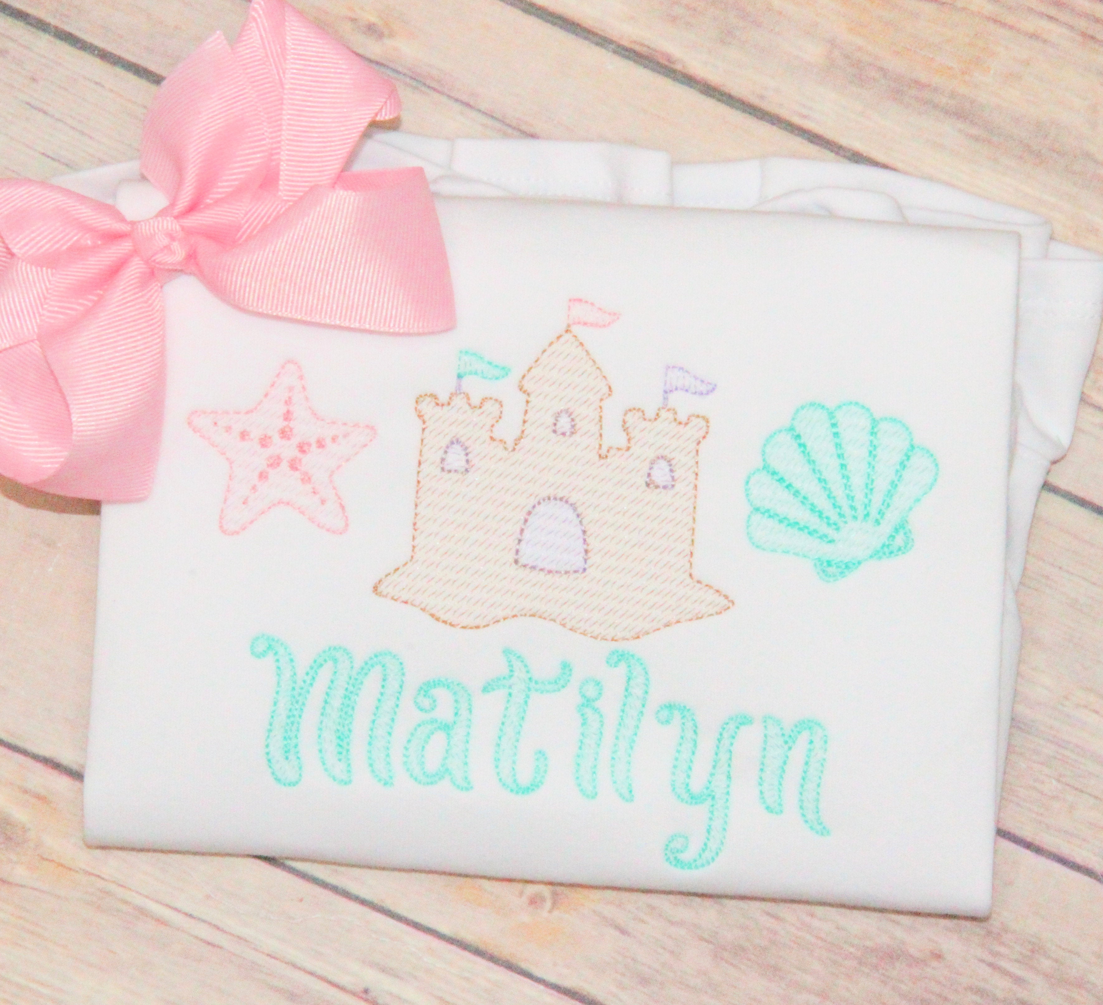 Sand Castle Trio Embroidery Design